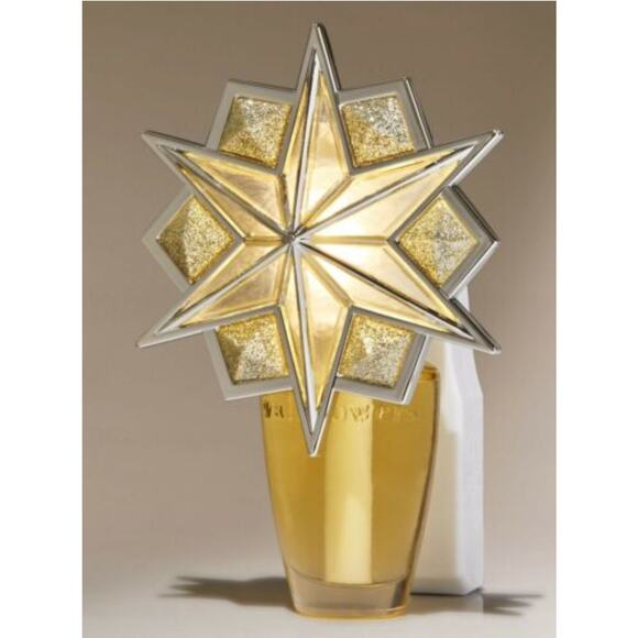 BATH & BODY WORKS STAR SNOWFLAKE NIGHT LIGHT WALLFLOWER FRAGRANCE PLUG IN HOLDER - Picture 2 of 2